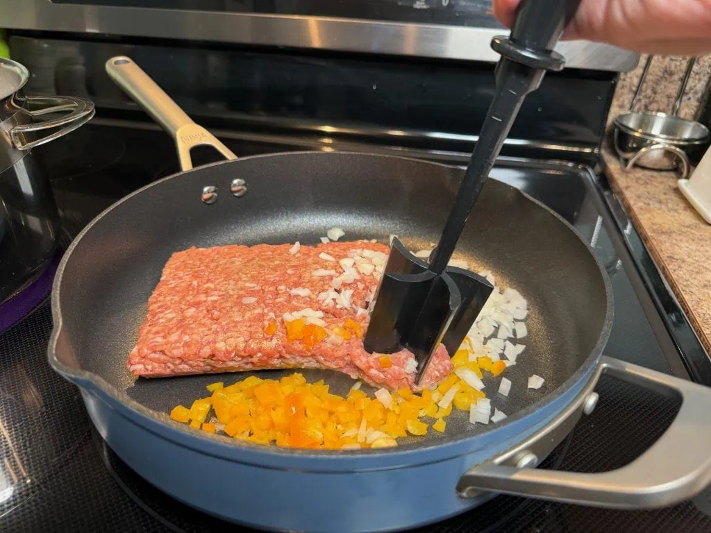 Making the meat sauce