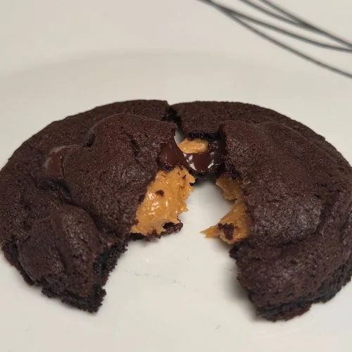 Peanut Butter Stuffed Double Chocolate Cookies
